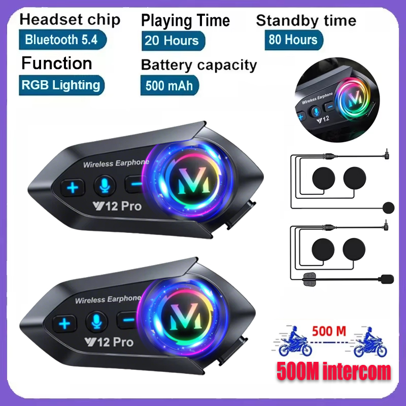 Universal Motorcycle Helmet Intercom Headset - Interfono Moto Y20 Pro 1/2x con
