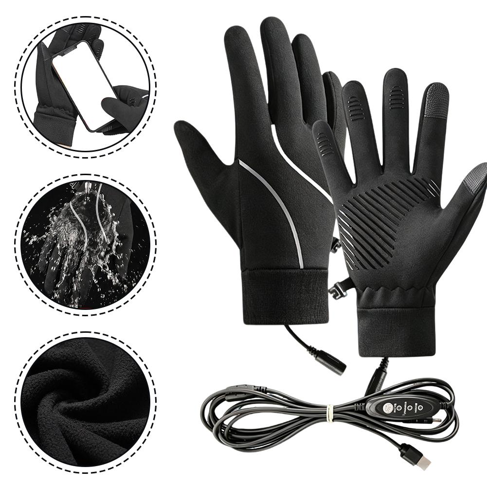 Riding Gear - Guanti riscaldati ricaricabili, in pile, caldi,