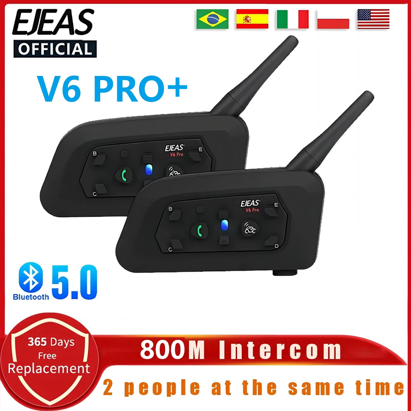 Universal Motorcycle Helmet Intercom Headset - EJEAS V6 PRO casco moto auricolare