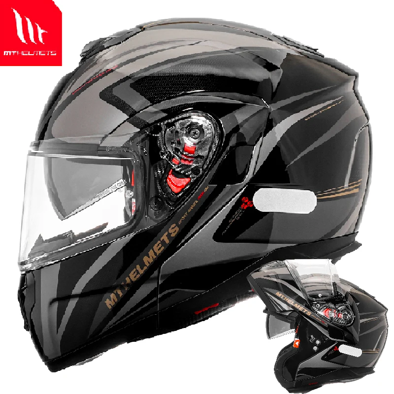 Full Face Motorcycle Helmet With Bluetooth - Casco moto apribile MT ATOM SV