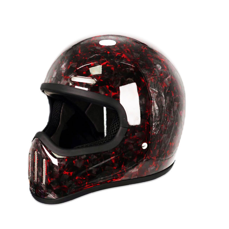Nuovo casco integrale retrò in - Carbon Fiber Lightweight Motorcycle Helmet recensione e prezzo