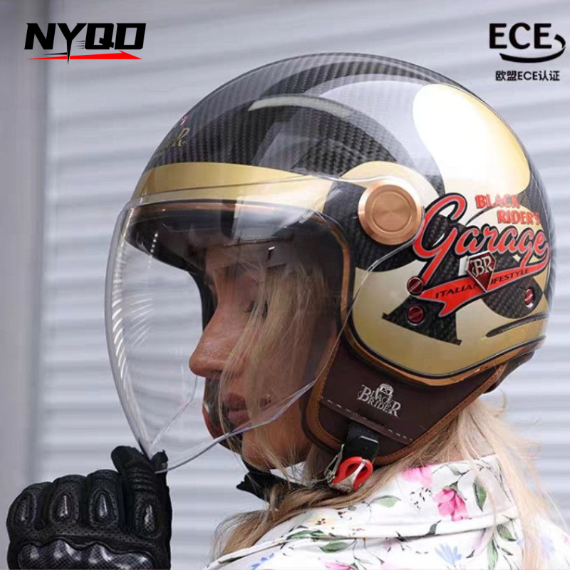Casco Moto BEON BR20 in Fibra  - Vintage Open Face Retro Helmet recensione e prezzo