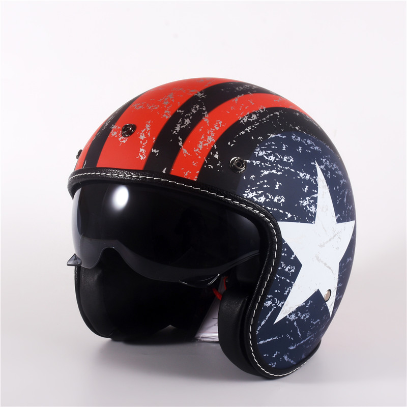 Casco moto Vintage mezza facci - Vintage Open Face Retro Helmet recensione e prezzo