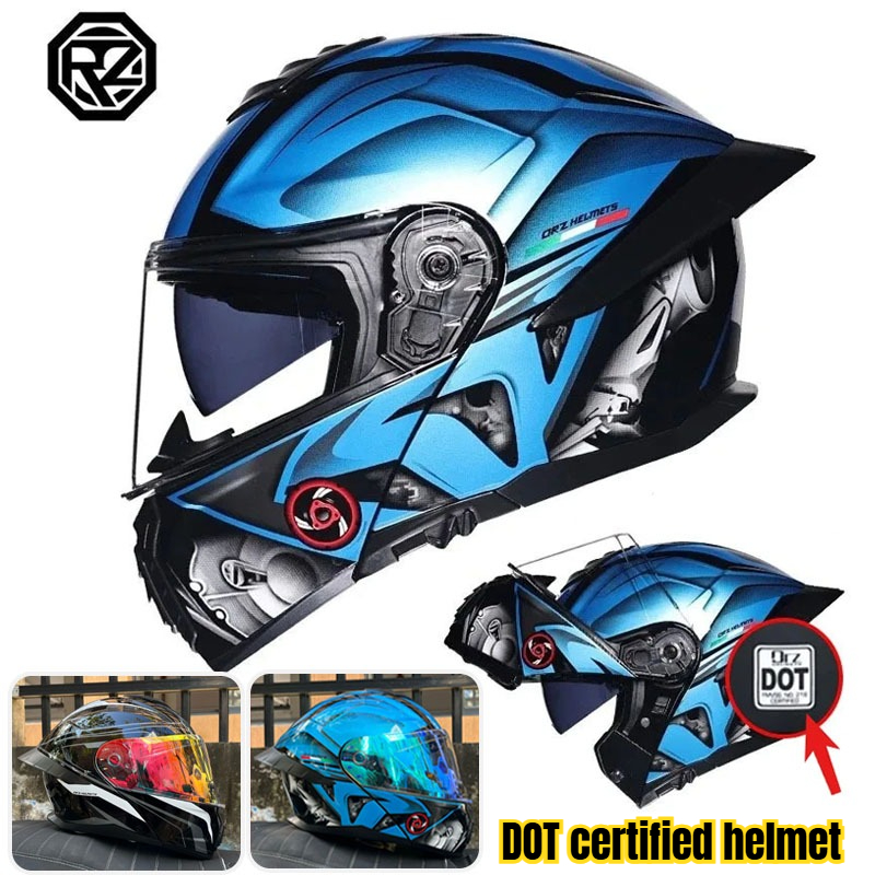 Casco Moto Certificato DOT, Ca - Full Face Motorcycle Helmet With Bluetooth recensione e prezzo